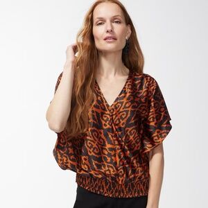 Chico's Satin Ikat Top